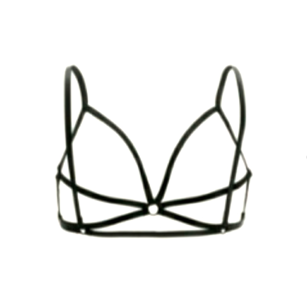 Ring Linked Strappy Harness Bra